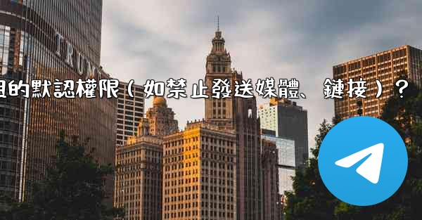 <b>如何設置Telegram群組的默認權限（如禁止發送媒體、鏈接）？</b>