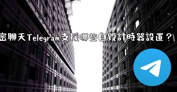 秘密聊天Telegram支援哪些自毀計時器設置？