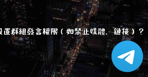 <b>電報如何設置群組發言權限（如禁止媒體、鏈接）？</b>