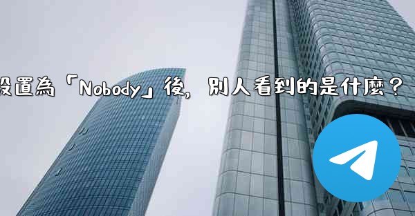 電報設置為「Nobody」後，別人看到的是什麼？