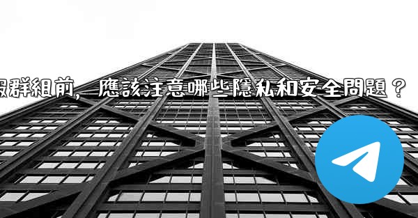 加入一個陌生電報群組前，應該注意哪些隱私和安全問題？