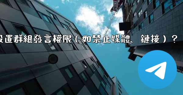 電報如何設置群組發言權限（如禁止媒體、鏈接）？