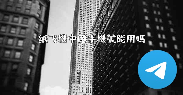 纸飞機中國手機號能用嗎