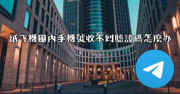 纸飞機國內手機號收不到驗證碼怎麼办