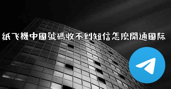 纸飞機中國號碼收不到短信怎麼開通國际