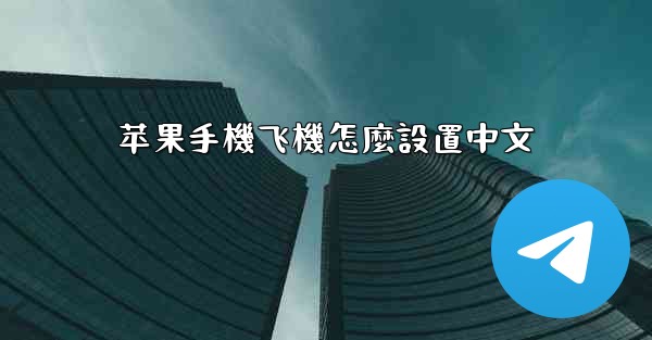 苹果手機飞機怎麼設置中文