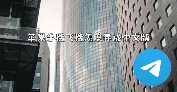 苹果手機飞機怎麼弄成中文版