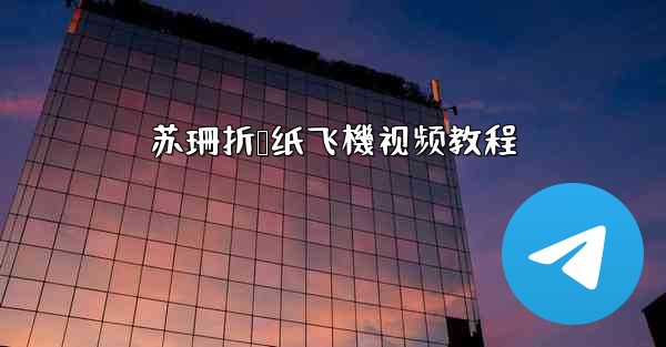 苏珊折叠纸飞機视频教程