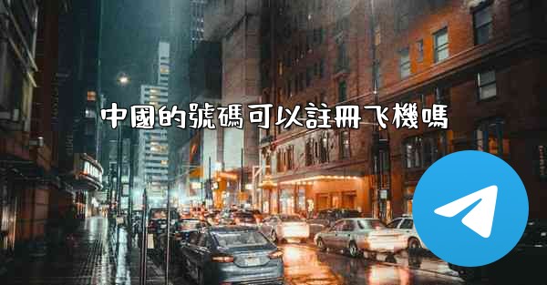 中國的號碼可以註冊飞機嗎