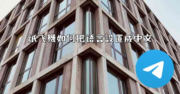 纸飞機如何把语言設置成中文