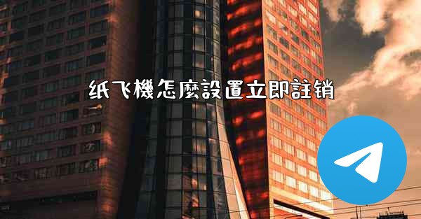 纸飞機怎麼設置立即註销