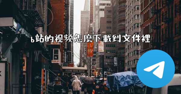 <b>b站的视频怎麼下載到文件裡</b>