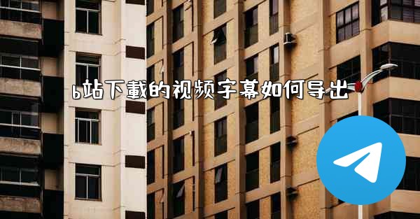 b站下載的视频字幕如何导出