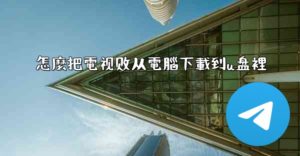 怎麼把電视剧从電腦下載到u盘裡