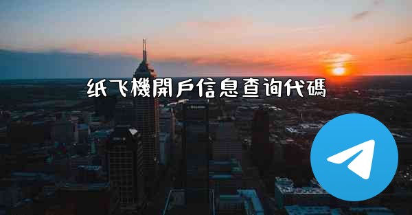 纸飞機開戶信息查询代碼