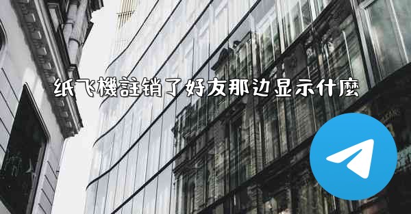 纸飞機註销了好友那边显示什麼