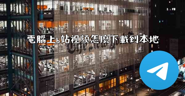 電腦上b站视频怎麼下載到本地