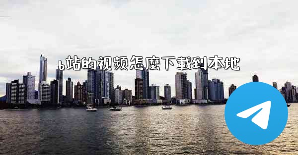 b站的视频怎麼下載到本地