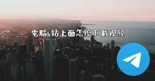 電腦b站上面怎麼下載视频