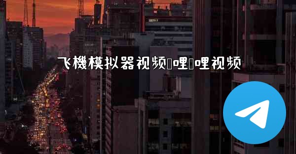 飞機模拟器视频哔哩哔哩视频