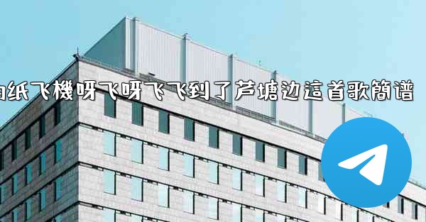 我的纸飞機呀飞呀飞飞到了芦塘边這首歌簡谱