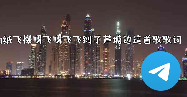 我的纸飞機呀飞呀飞飞到了芦塘边這首歌歌词