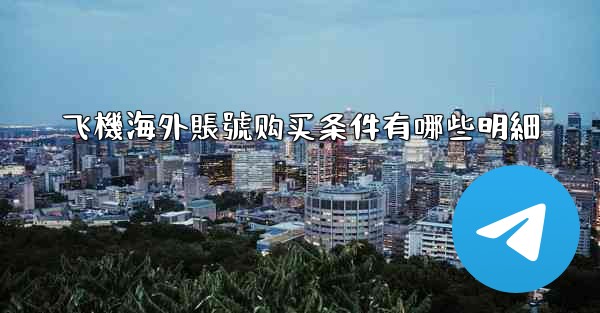 飞機海外賬號购买条件有哪些明細